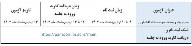 آزمون مدیریت ریسک موسسات اعتباری برگزار میشود آزمون مدیریت ریسک موسسات اعتباری برگزار میشود