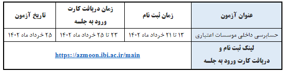 برگزاری شانزدهمین آزمونسنجش صلاحیت حرفهای سمتهای مدیریتی در بانکها و مؤسسات اعتباری برگزاری شانزدهمین آزمونسنجش صلاحیت حرفهای سمتهای مدیریتی در بانکها و مؤسسات اعتباری