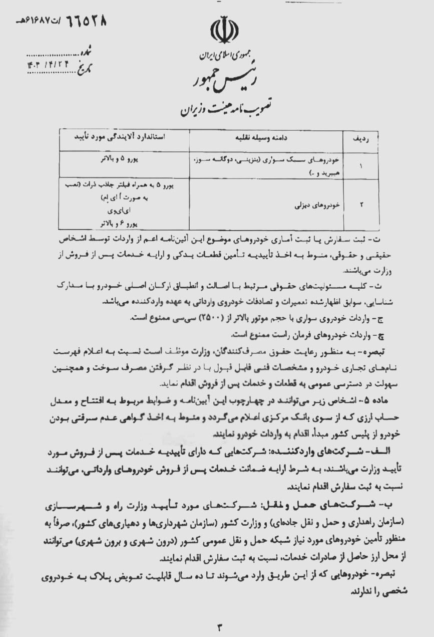 شرایط واردات خودروهای کارکرده اعلام شد شرایط واردات خودروهای کارکرده اعلام شد