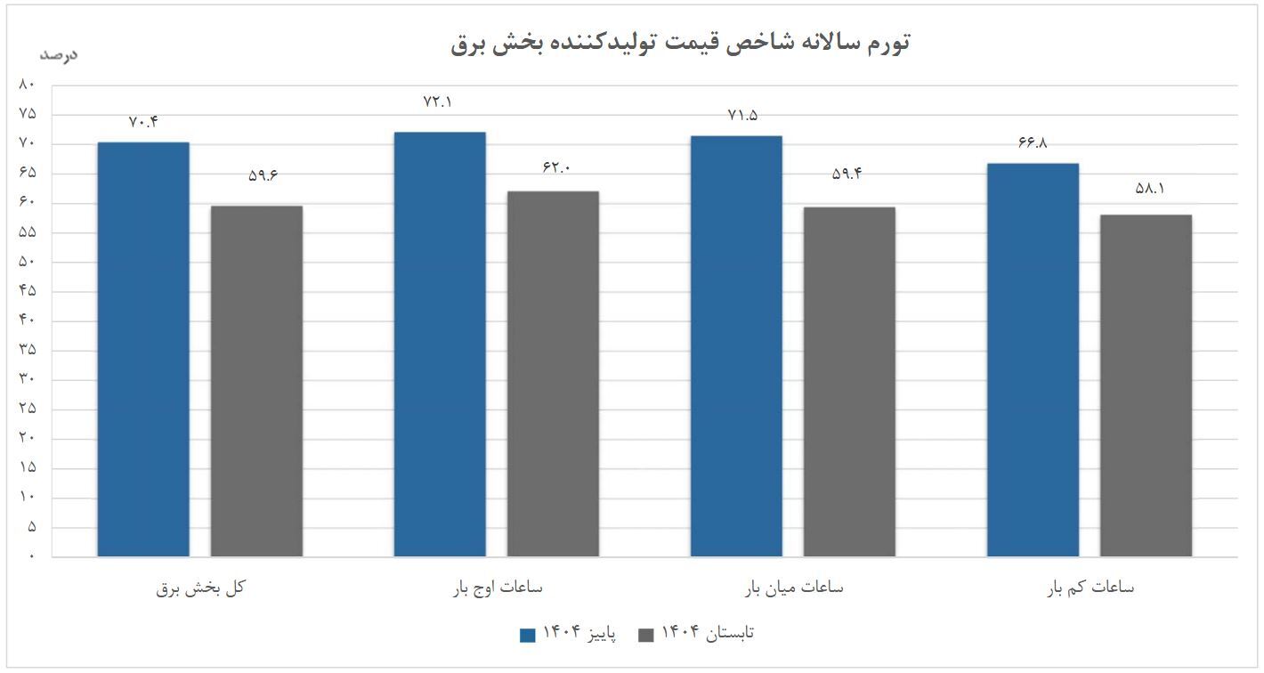 تورم تولیدکننده برق و پرورش دام و طیور افزایش یافت تورم تولیدکننده برق و پرورش دام و طیور افزایش یافت